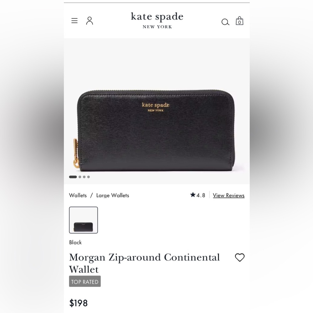 Navy katespade wallet zip around